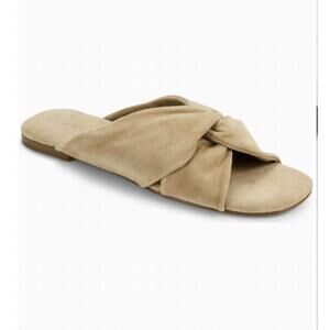 NEW YOSI SAMRA women's nadia slide sandals in oat suede